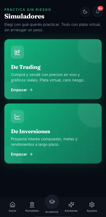 Simuladores de trading y de inversiones, con plata virtual